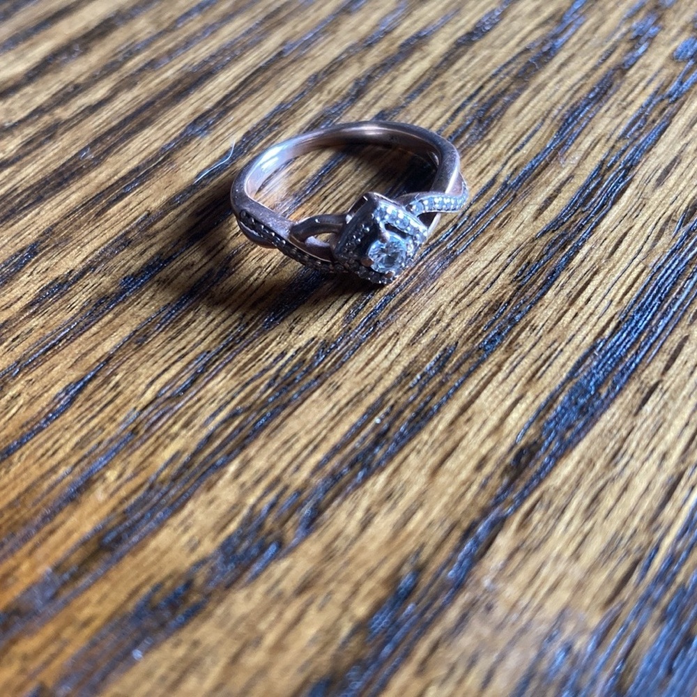 Elegant 10k Diamond Rose Gold Engagement Ring